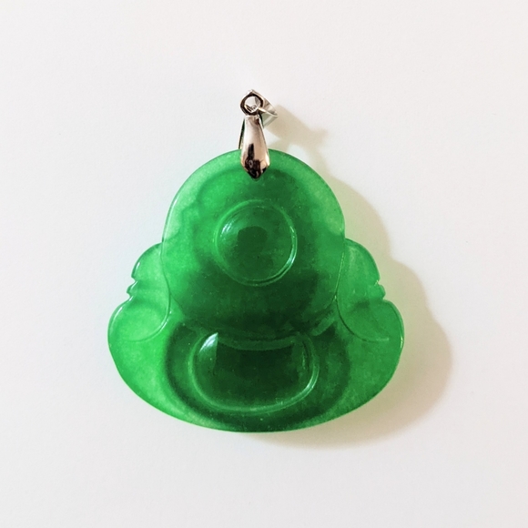 Jade Buddha Pendant - 2" - Picture 2 of 4